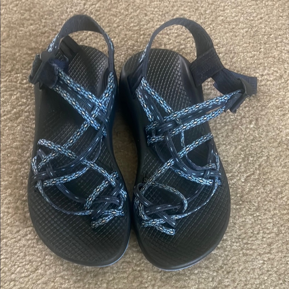 Black and Blue Chaco Strappy Sandals